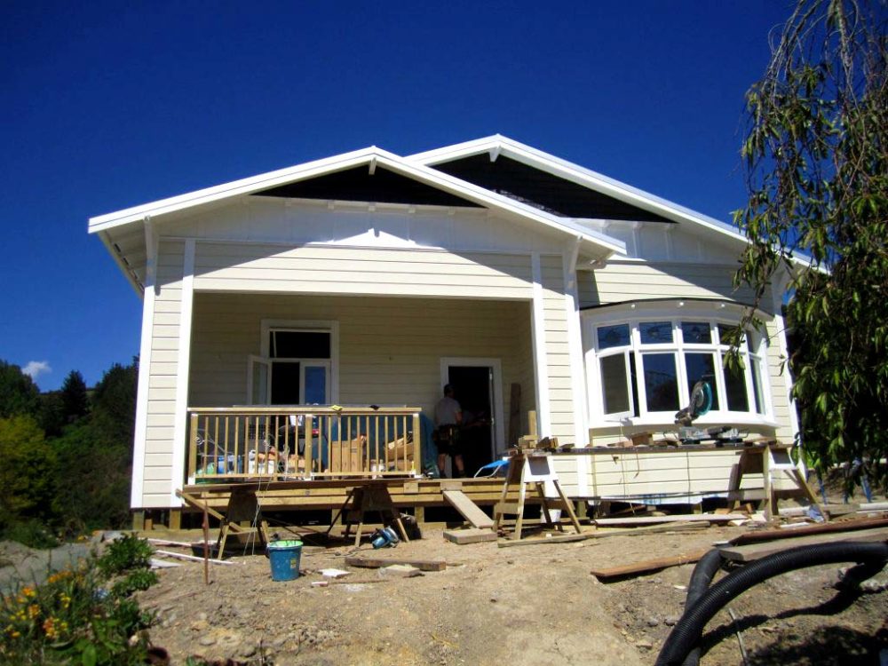 Front of the house under renovation